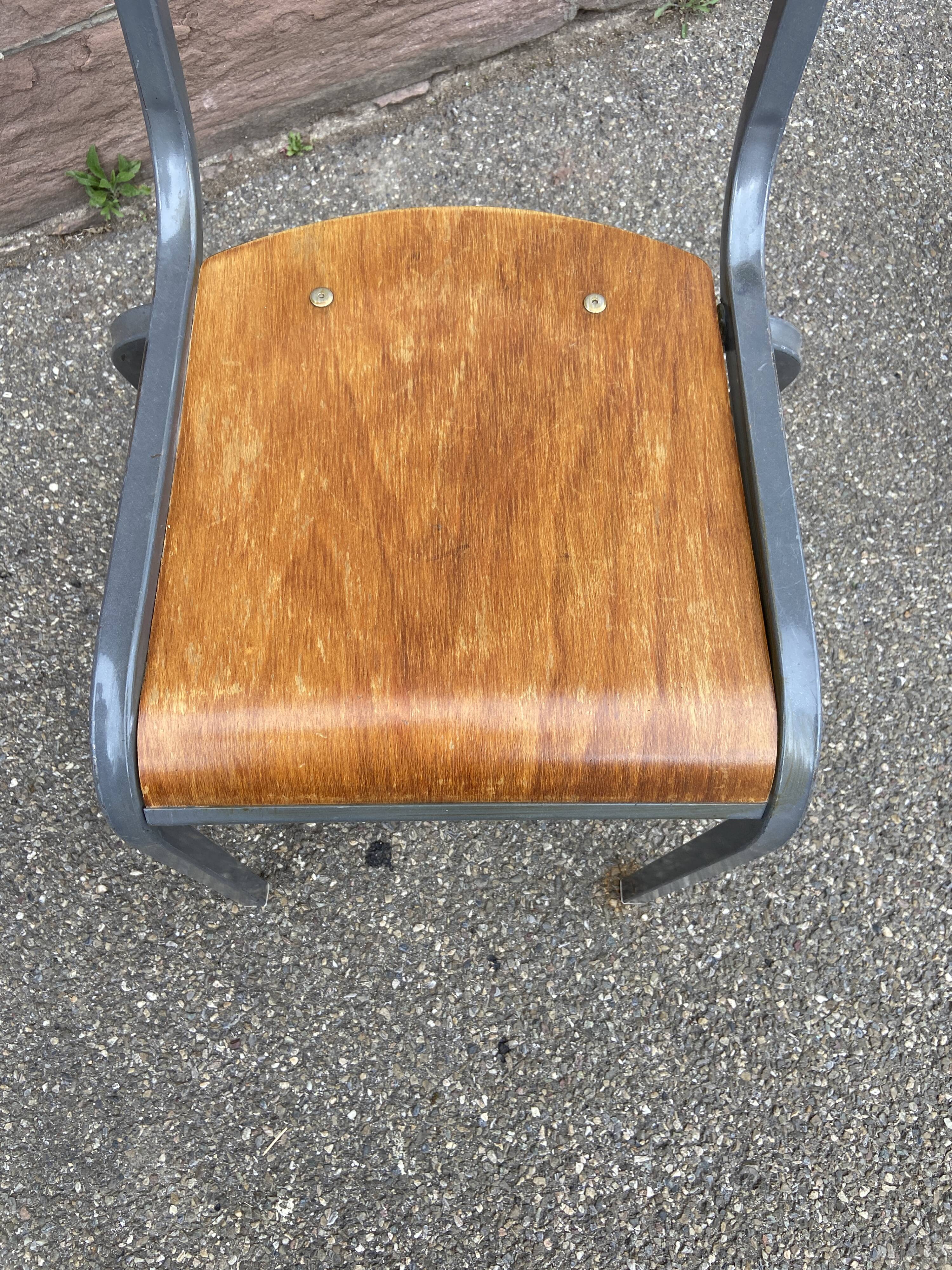 Pair of Mullca Delagrave School chairs 1960s