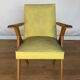 Armchair 1960 french work seat yellow compass feet