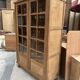 oak two-door display cabinet