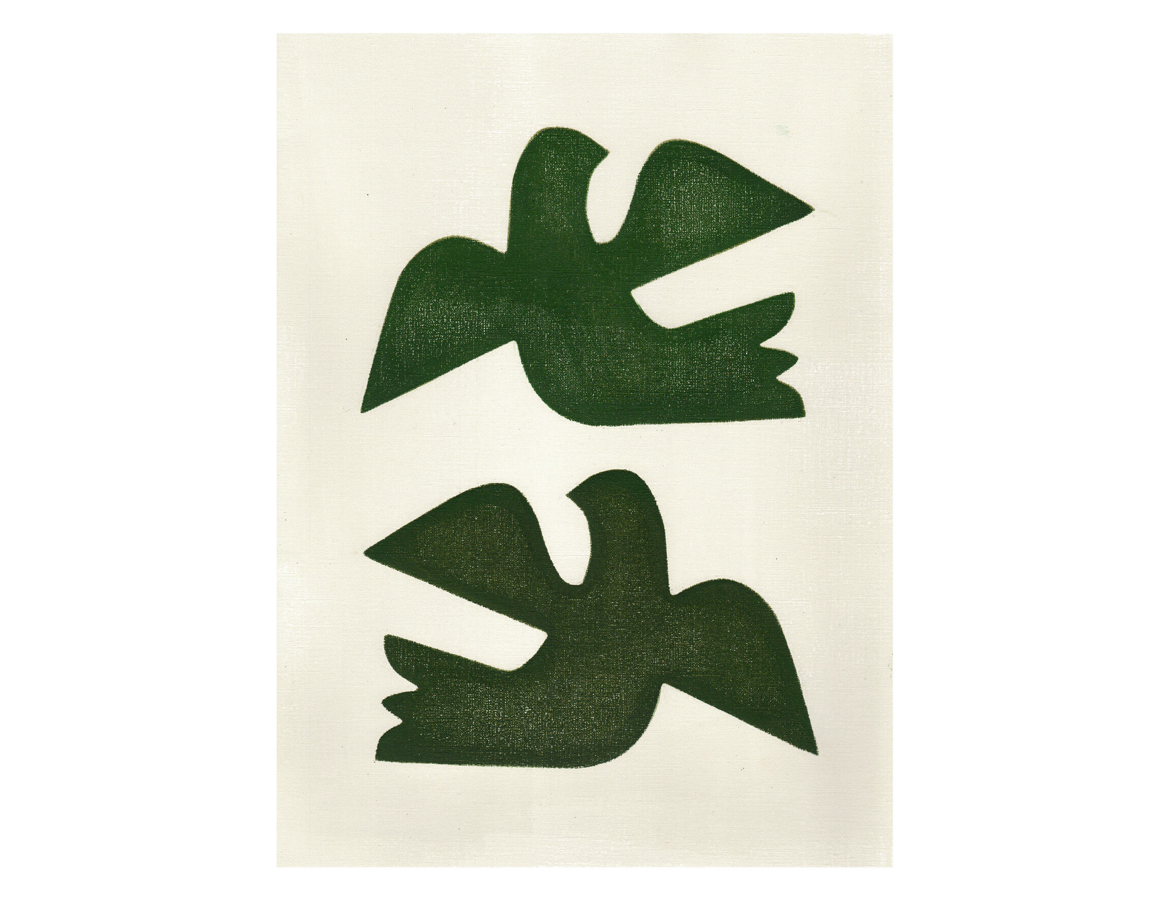 Peinture Birds - vert  émeraude - signée Eawy