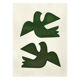 Peinture Birds - vert  émeraude - signée Eawy