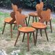 Suite de 6 chaises Baumann signées modèle Trèfle