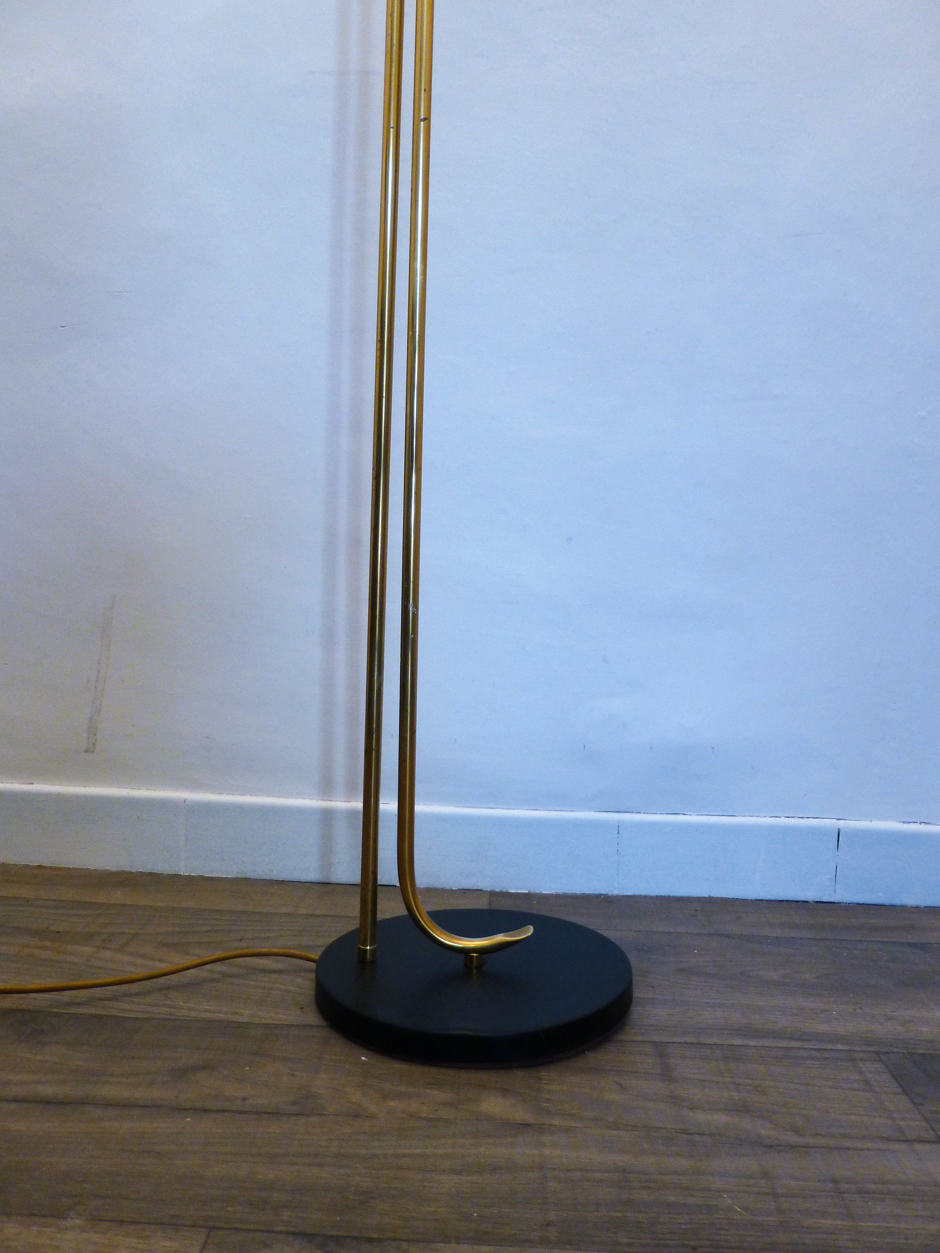 Halogene lampadaire in laiton 1970