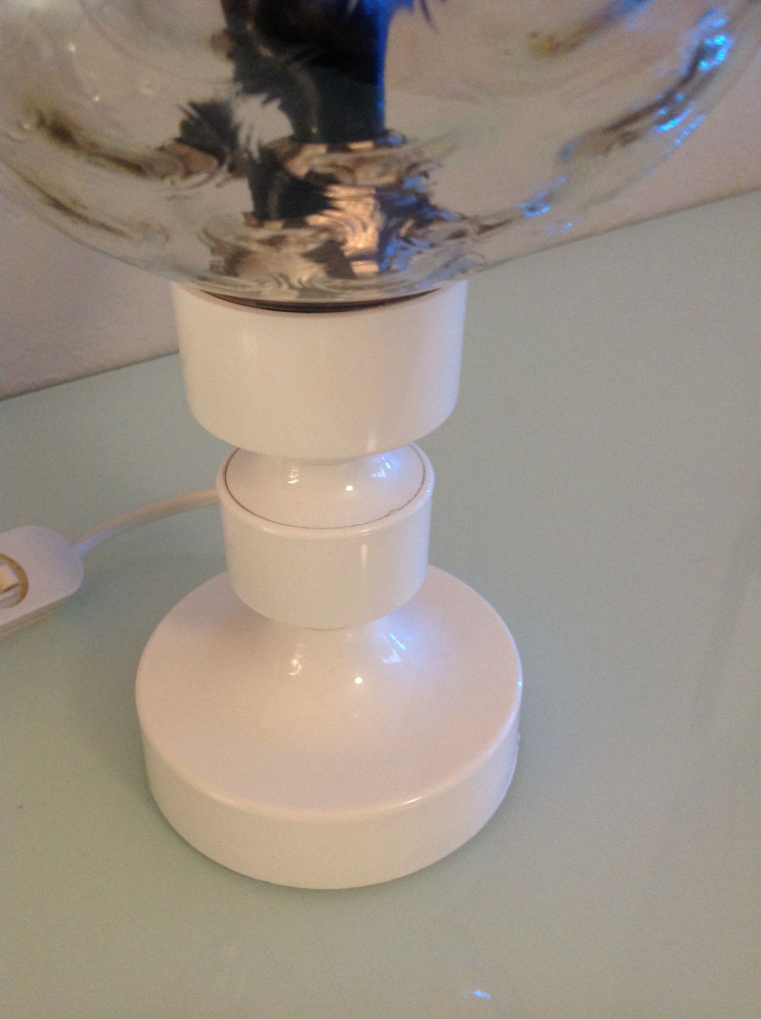 Bedside lamp globe in tinted glass / vintage 60s-70s