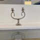 Silver Plated Pair Double Swan Candelabra Candleholders Sculptural 1970s