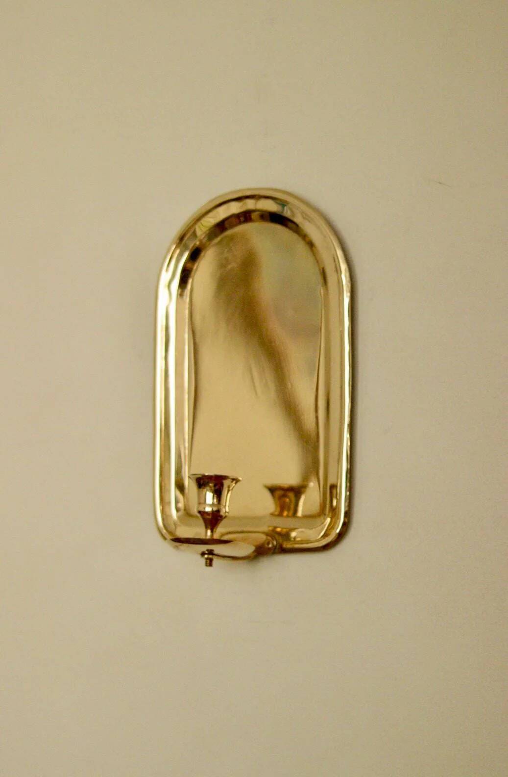 Single mid-century Swedish brass sconce