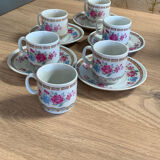 Tea set or coffee rose flowers 6 cups 5 under cups