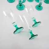 Set of wine and champagne glasses, 1970s, made in Italy