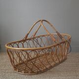 Rattan wicker bamboo basket vintage nacelle handcrafted Scandinavian bohemian boho decoration