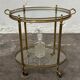Rolling dessert trolley, brass service cart