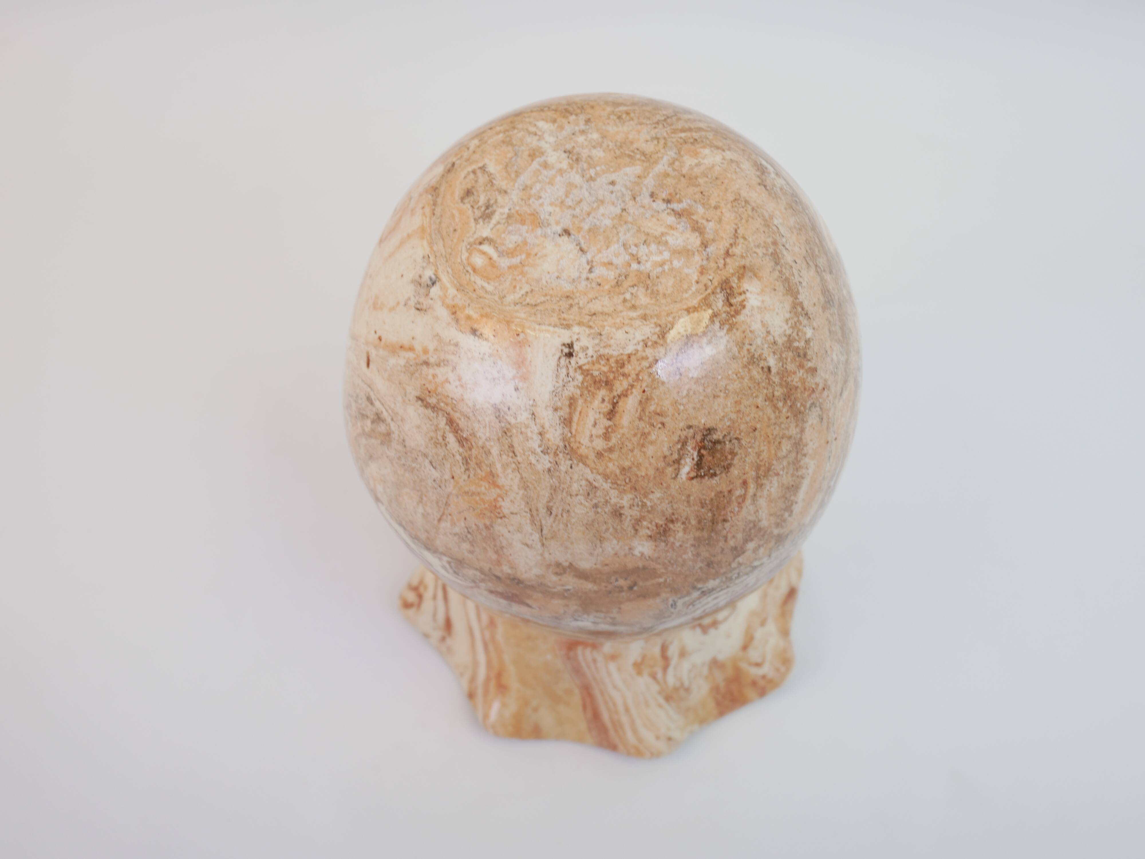 Round vase with corolla neck in ochre mixed earth