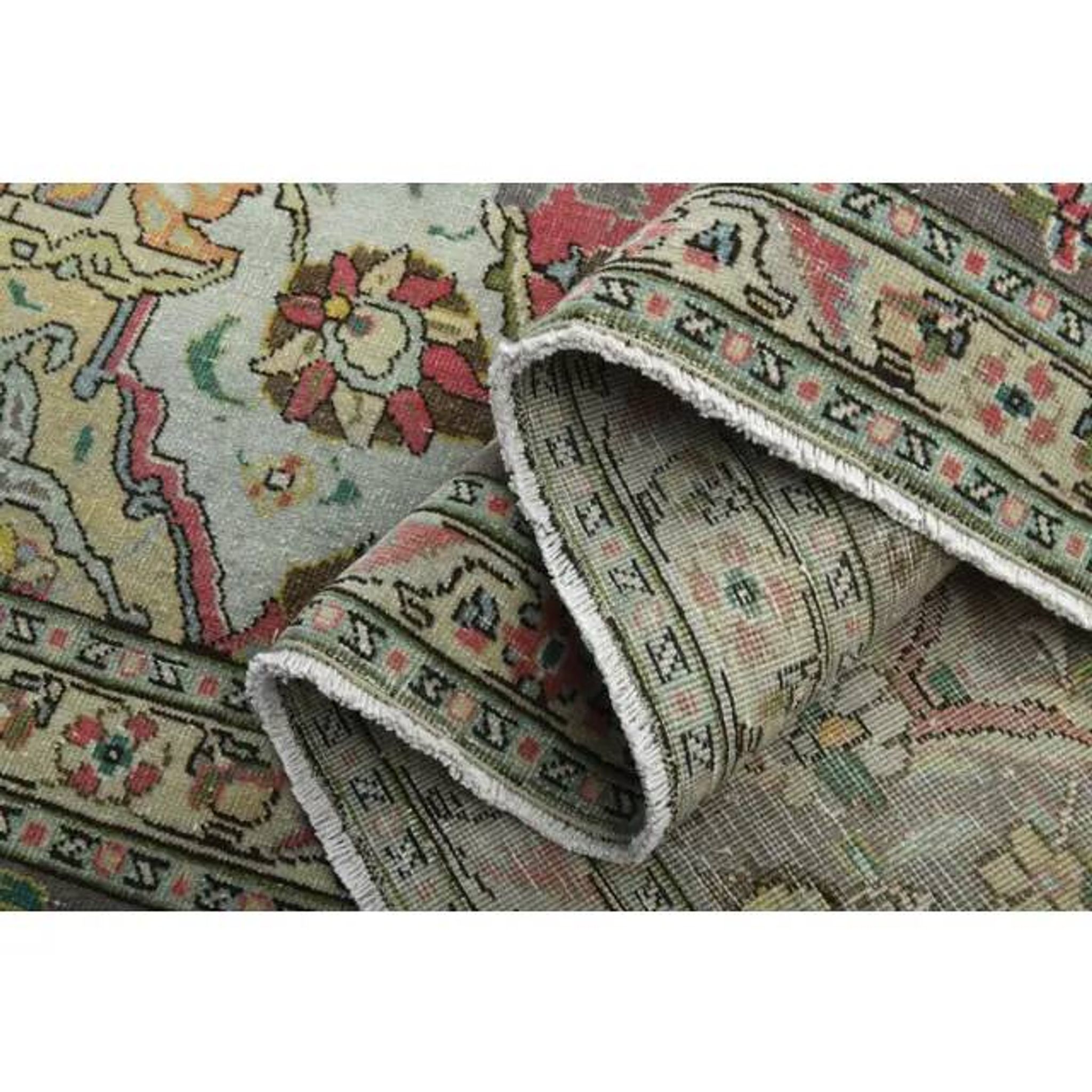 1970s Vintage Persian Handmade Wool Red Area Rug 296x391