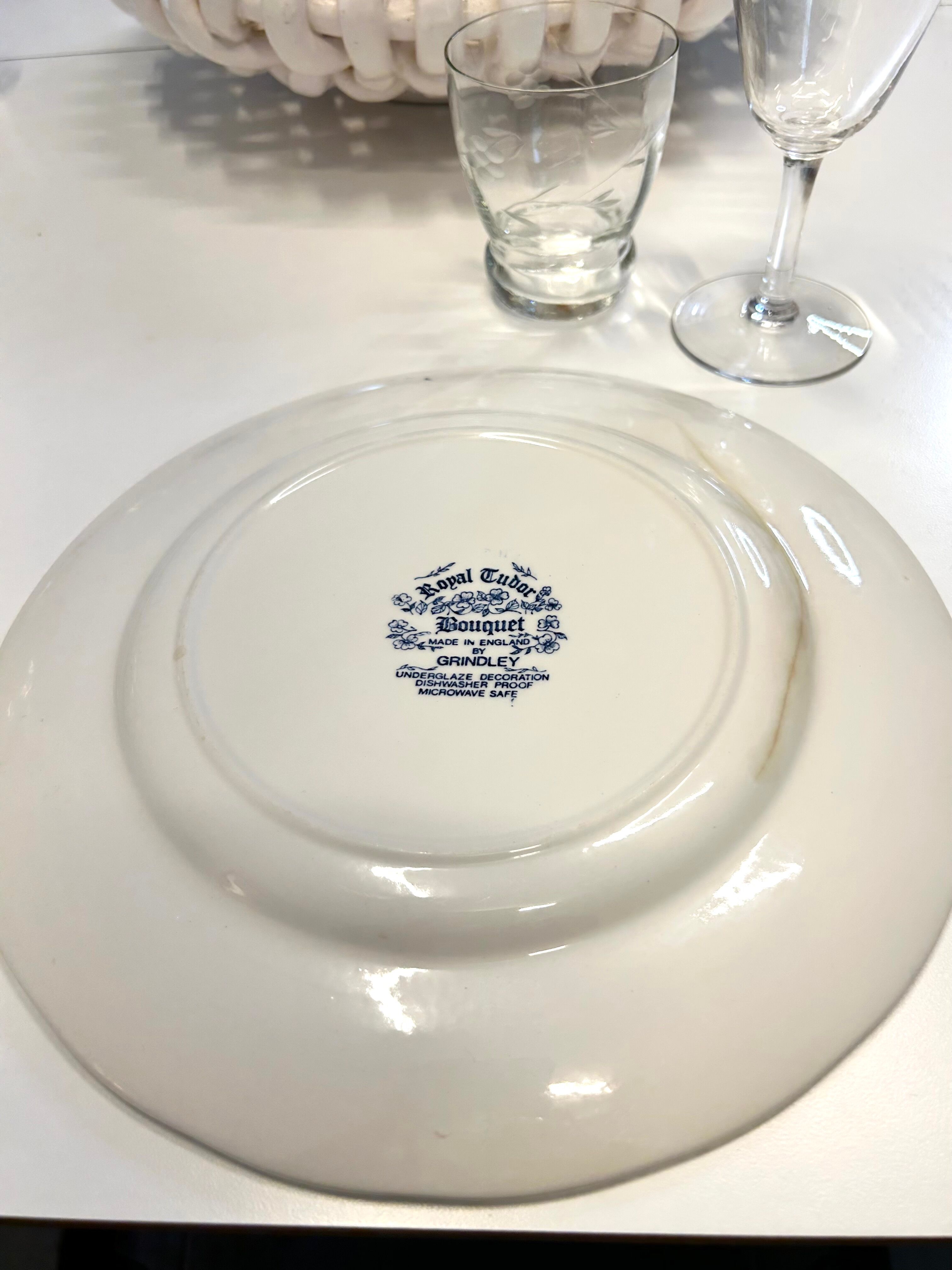 Blue Flower Plates Tudor Royal Grindley