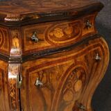 Pair of Louis XV style inlaid Lombard bedside tables