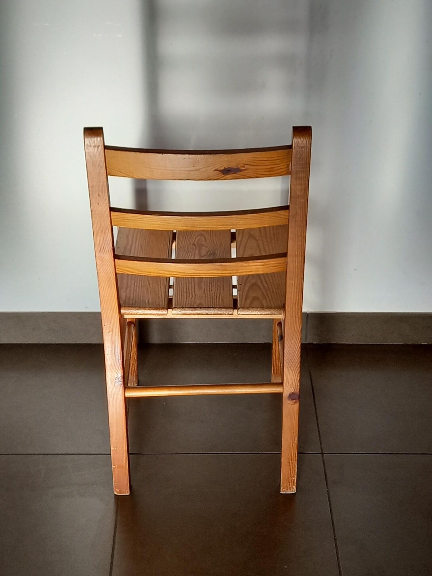 Desk and pine chair