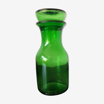 Bocal ou bouteille verte Lever années 70 made in Belgique