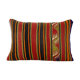 Striped Turkish Kilim Pillow Cover, Cottage Decor Kilim Lumbar Pillow Cover, Unique Patterned Throw