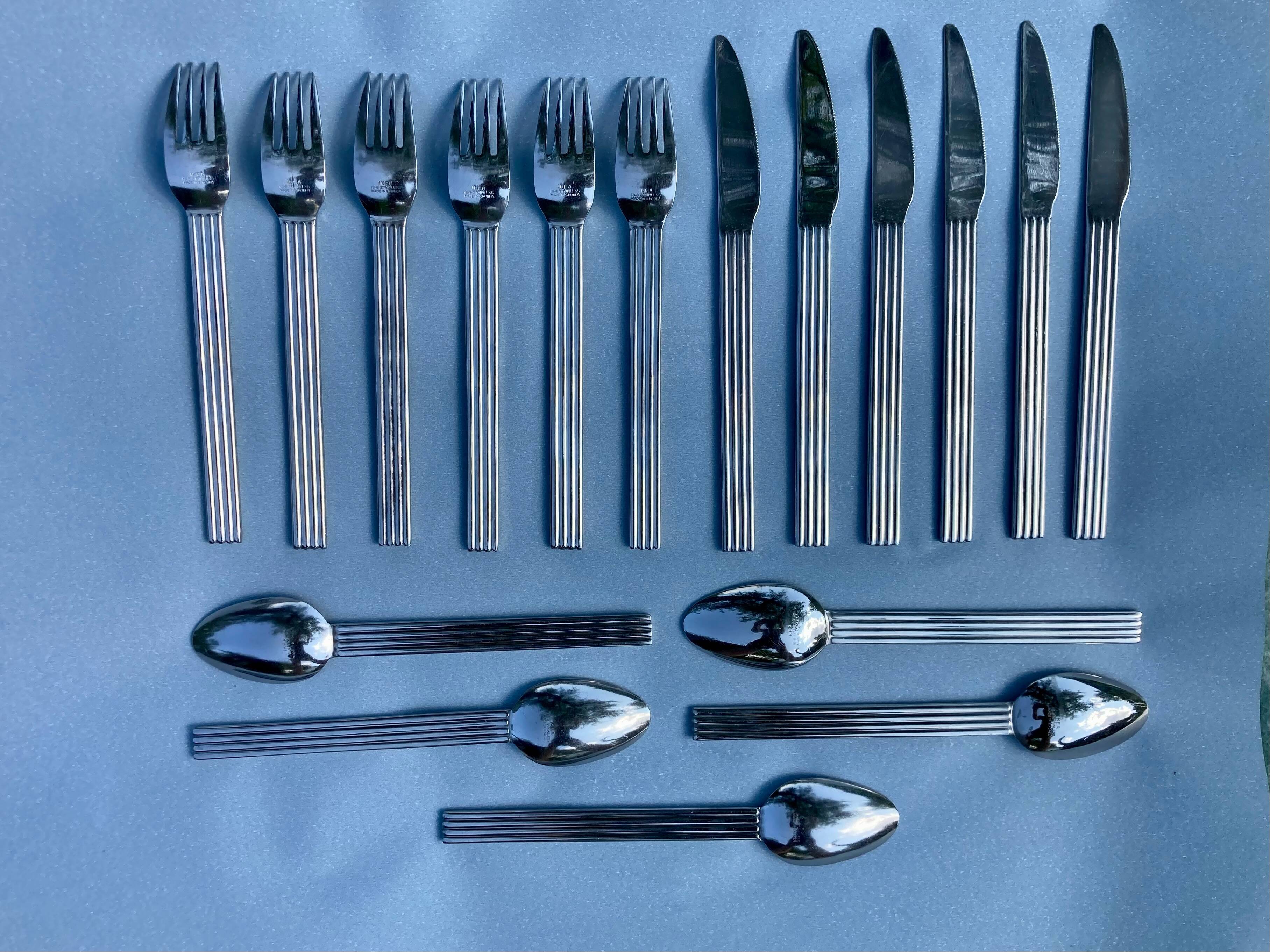 Set of 18 Strateg IKEA Flatware Cutlery, 1990s, Design by Ehlen Johansson