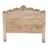 White cerused mango wood headboard