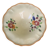 Coupe a fruits en faience avec des fleurs peintes a la main, ancienne