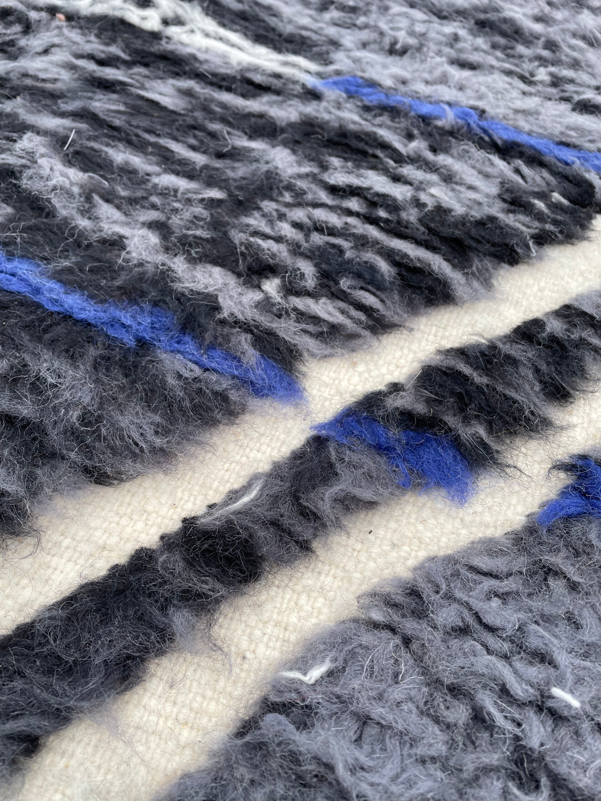 Carpet Black Handmade Wool Living Room, 260x380 cm