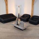 Vintage sofa by De Pas D’Urbino & Lomazzi in black leather for Dall’Oca, 19
