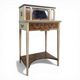 Lady Bonheur's desk, cerused and neo-rustic with highlights.