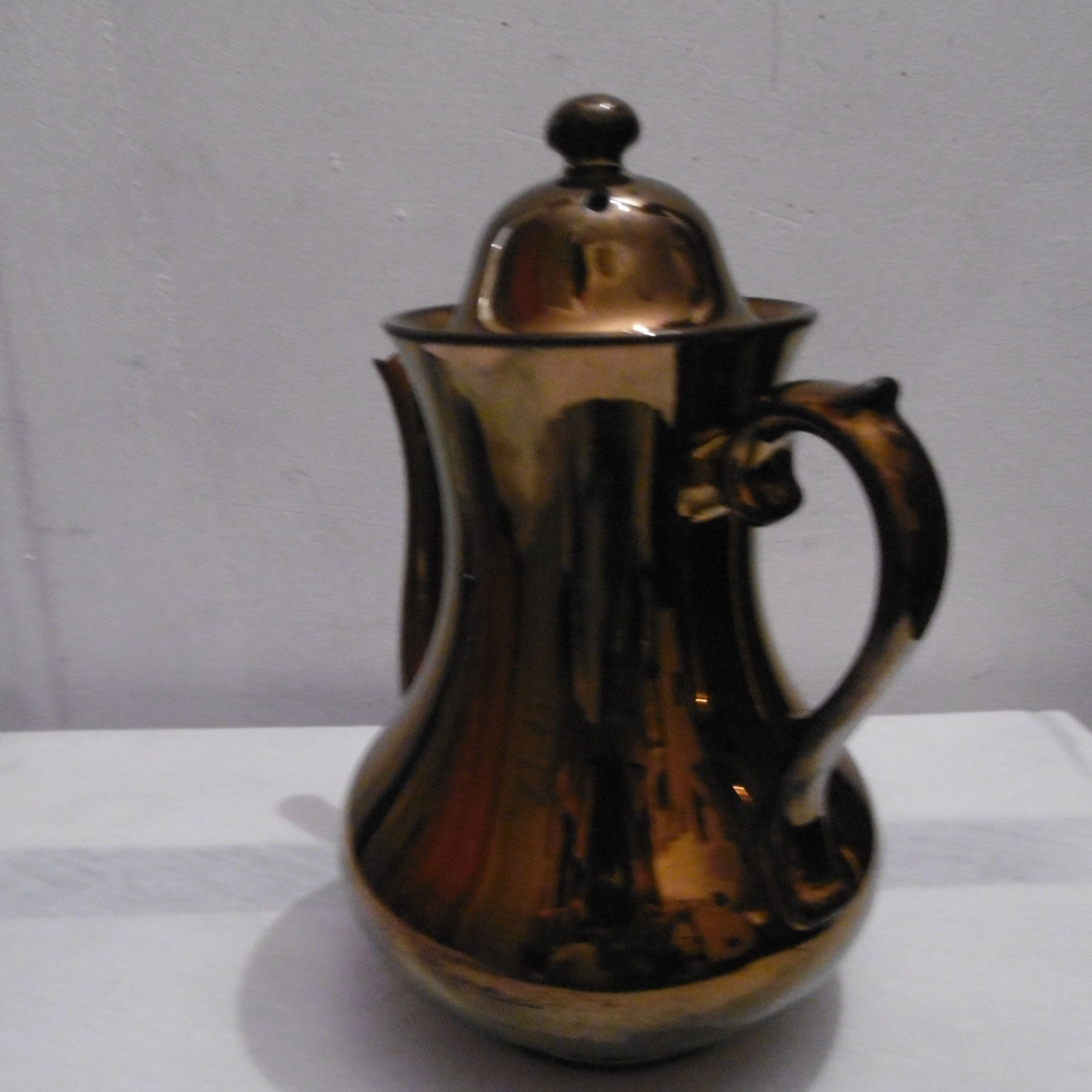 Jersey earthenware teapot - bronze color