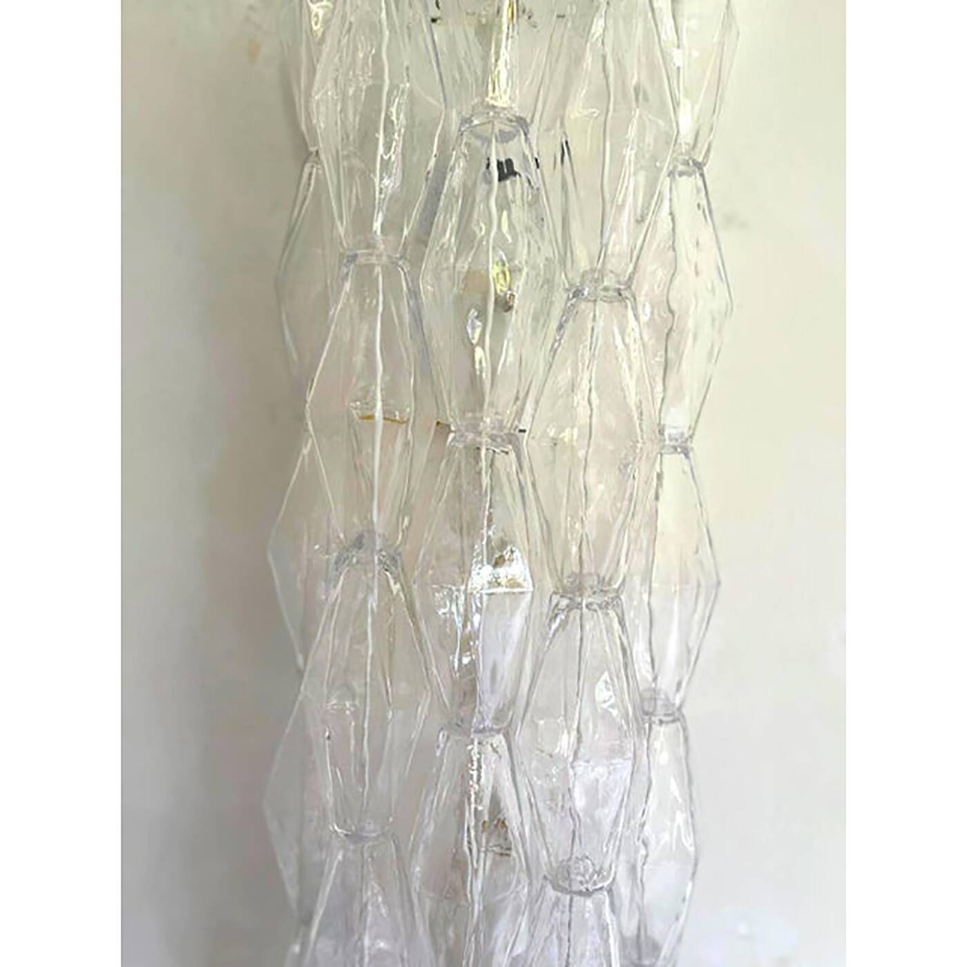 Set of Two Contemporary Shenographic "Poliedro" Murano Glass Wall Sconces