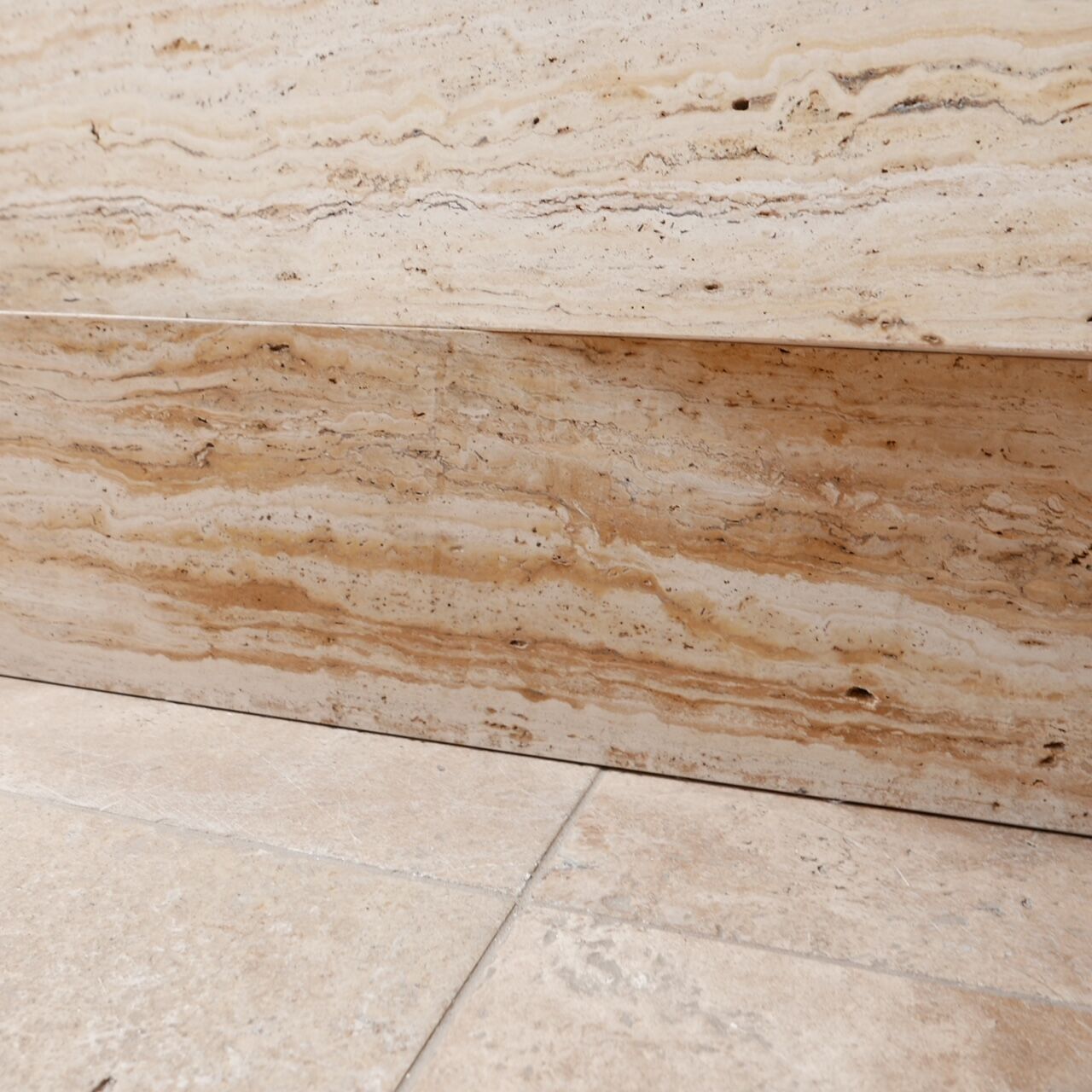 Pair of Mid-Century Travertine Belgium Planters