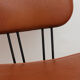 Vintage chair 1960 skai brown feet black iron