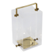 Hollywood Regency umbrella stand in acrylic and brass, 1980s – transparent design