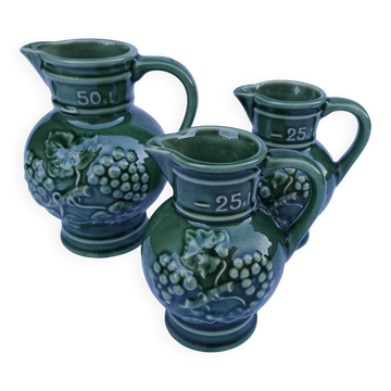 3 antique wine jugs