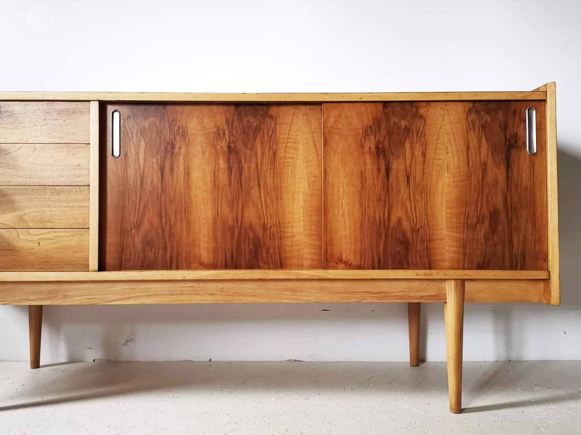Walnut veneer sideboard by Bytomskie Zaklady, Polish Mid-Century 1960s