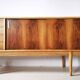 Walnut veneer sideboard by Bytomskie Zaklady, Polish Mid-Century 1960s