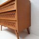 Vintage wood and rattan chest of drawers