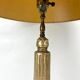 Large ceramic lamp base in a golden wood effect.