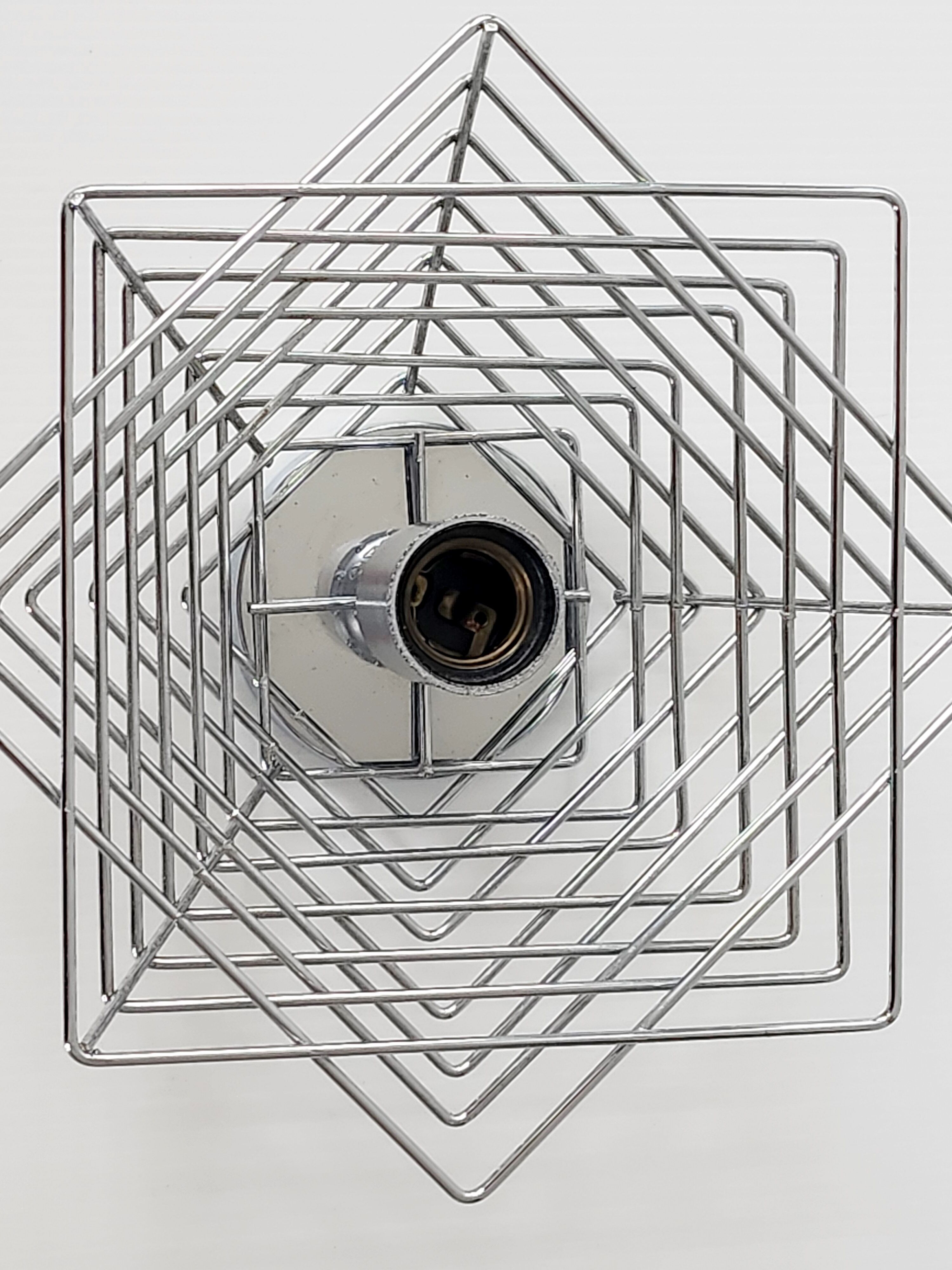 Vintage wall lamp 1970 space age chrome