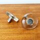 Mid-century modern glass and metal door handle from the space age, Germany, 1960s.