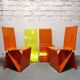 Set of 4 chairs "Pli" Roche Bobois