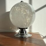 Vintage 70s marbled glass globe lamp