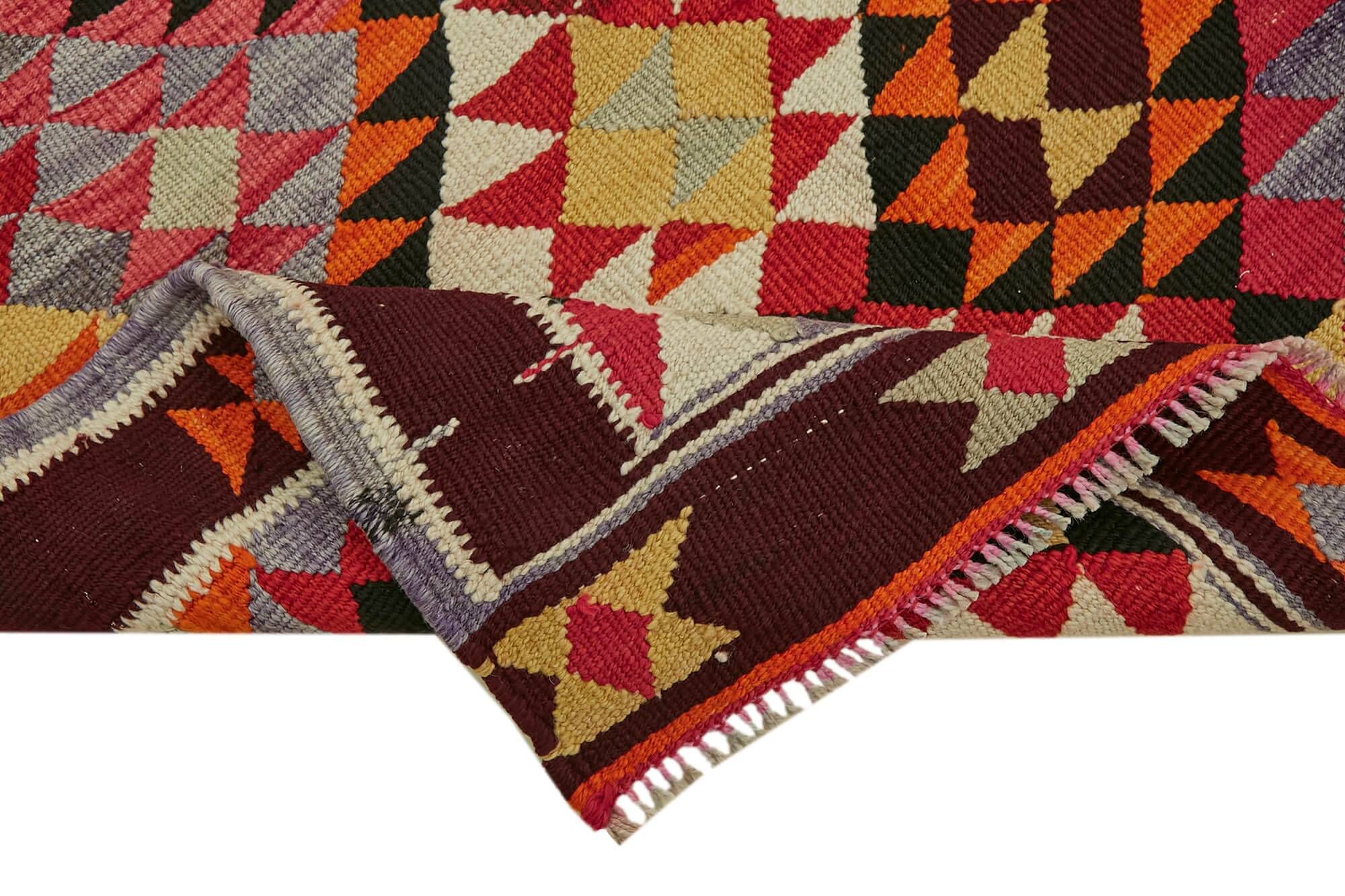 Turkish Handwoven Vintage Herki Kilim 102 cm x 320 cm