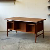Freestanding teak desk, Denmark 60s/70s, vintage, mid-c mode