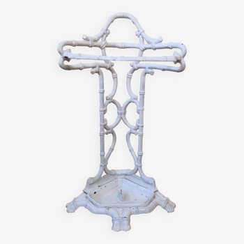 Old Victorian umbrella stand, late nineteenth century in white lacquered cast iron