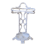 Ancien porte-parapluie victorien, fin XIXème en fonte laqué blanc