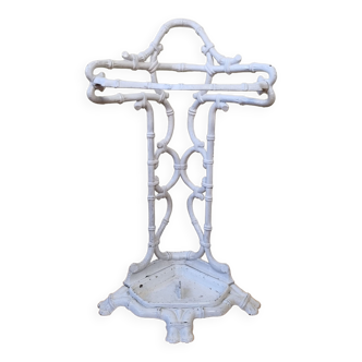 Old Victorian umbrella stand, late nineteenth century in white lacquered cast iron