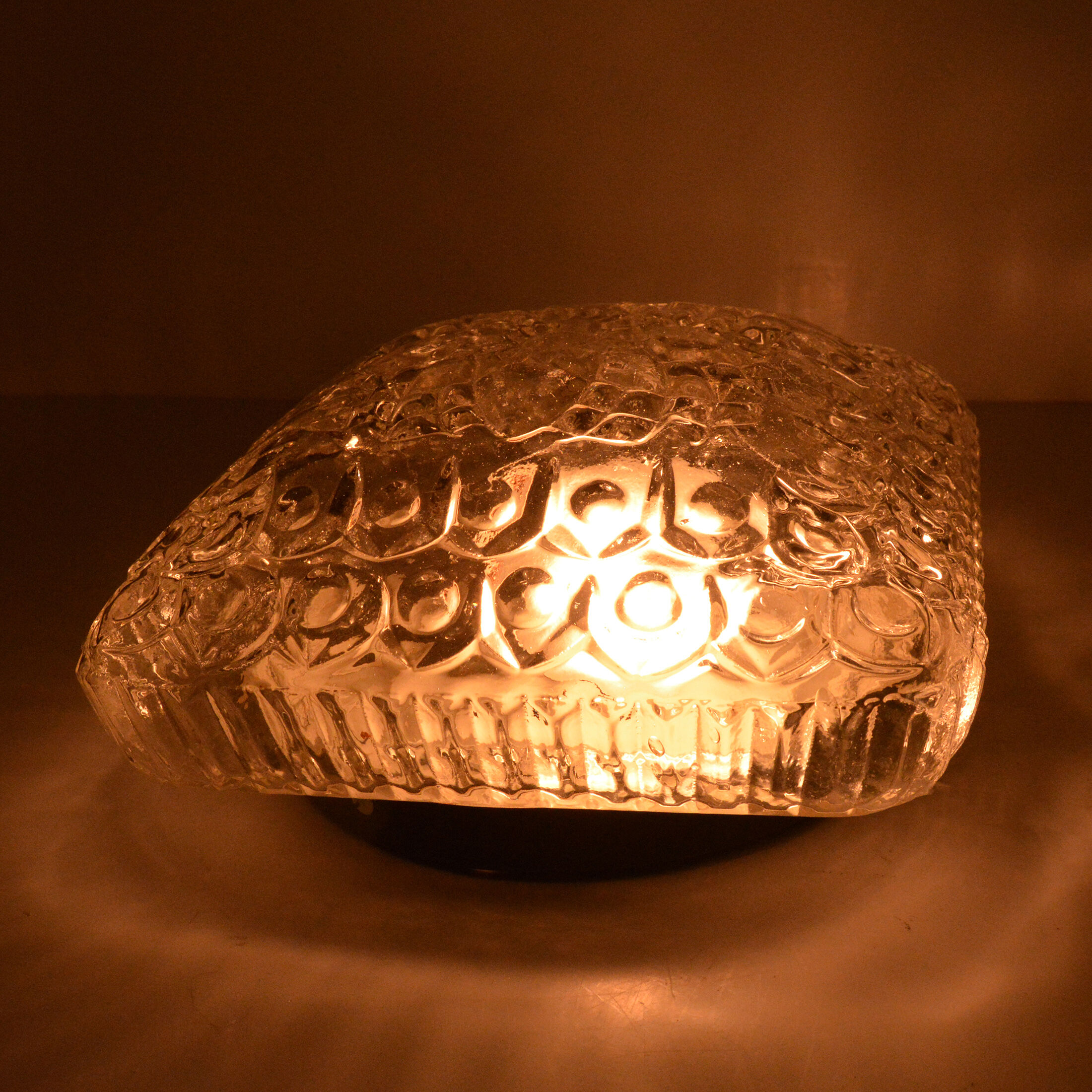 1970s modern glass plafond HP Leuchten, Germany