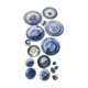 Lot of crockery in white-blue