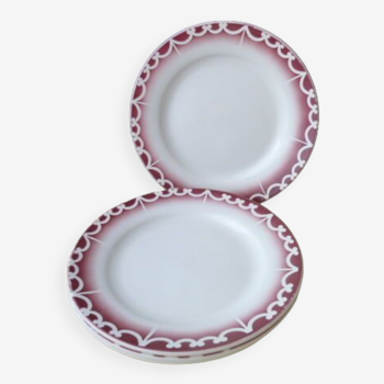 Set de 4 assiettes plates Digoin Sarreguemines  9395