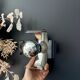 "Space Age" pair of chrome metal wall lights - 1960